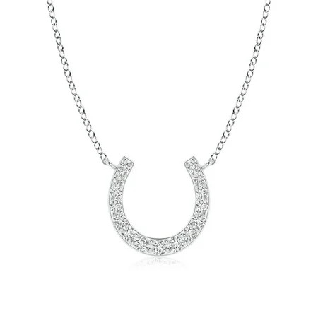 Classic Diamond Horseshoe Necklace in Platinum (1.2mm Diamond) - SP0719D-PT-HSI2-1.2 | Walmart (US)