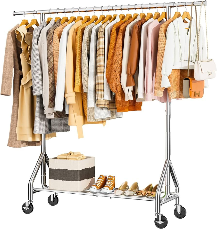 Heavy Duty Clothes Rack Load 450 LBS, Metal Garment Rack, Standing Rolling Clothing Rack for Hang... | Amazon (US)