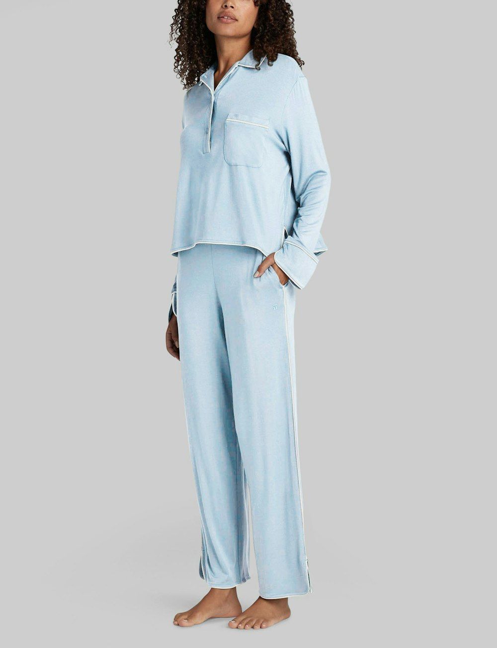 Women's Downtime Pullover Long Sleeve Pajama Top & Pant Set | Tommy John