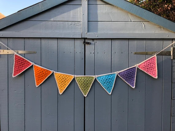 Rainbow Crochet Bunting Granny Garland Home Decor Crochet | Etsy | Etsy (US)