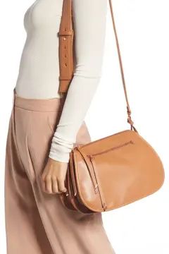 Ted Baker London Heatherr Curved Leather Crossbody Bag | Nordstrom | Nordstrom