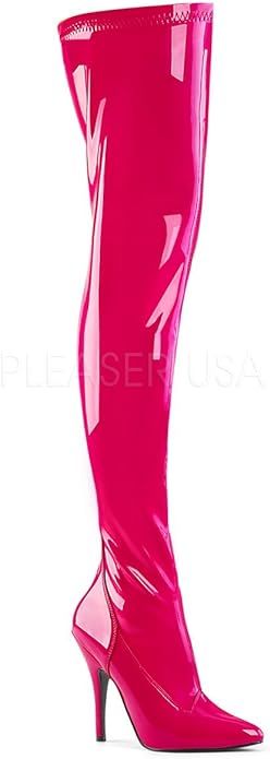 pleaser Women's Seduce-3000 Thigh-High Boots Hot Pink | Amazon (US)