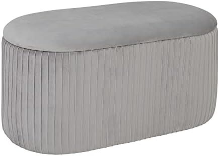 Amazon.com: PINPLUS Round Storage Ottoman with Cover Lid,Foot Rest Stool Large Oval Toy Chest for... | Amazon (US)