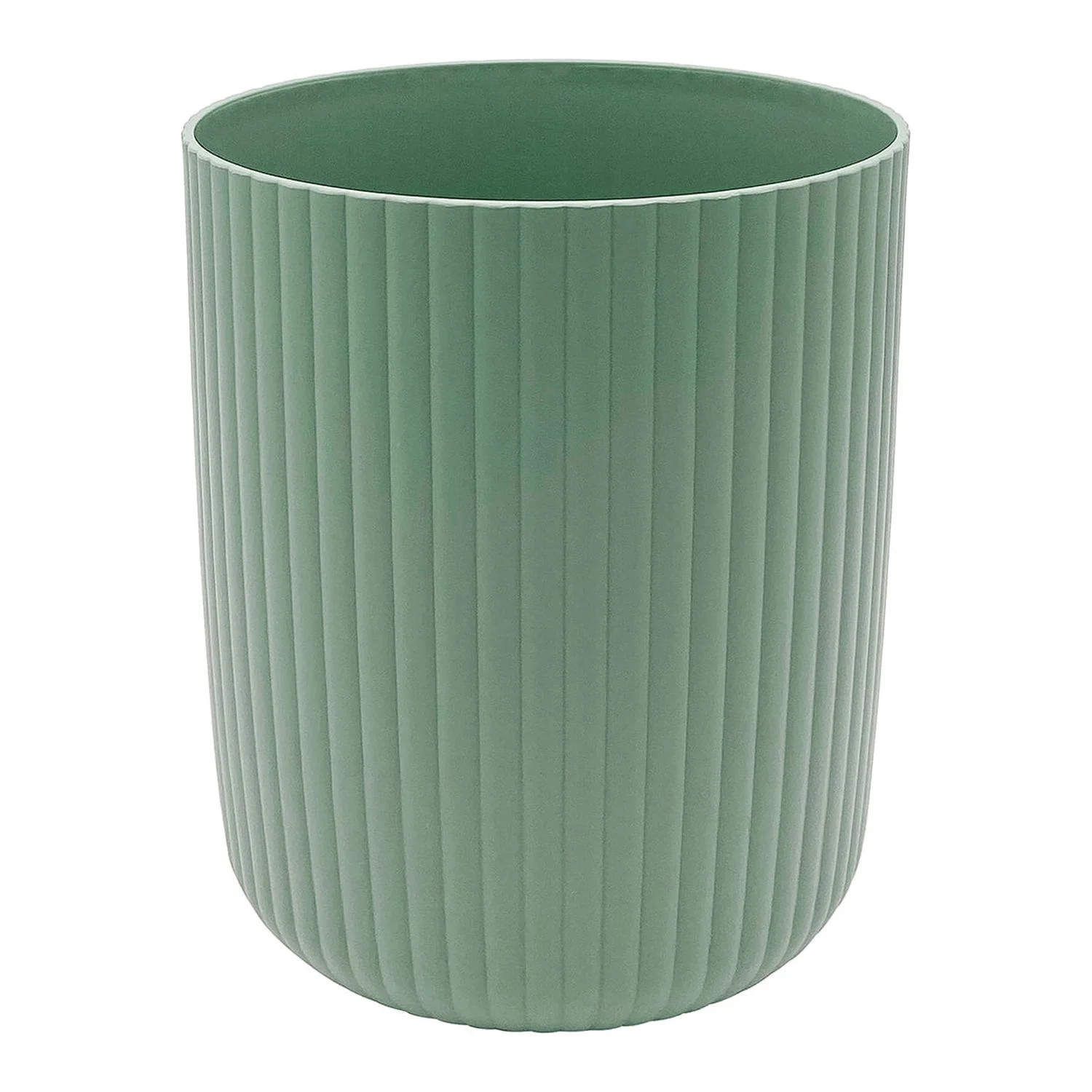 Mainstays 1.64 Gallon Ribbed Plastic Wastebasket, Green | Walmart (US)