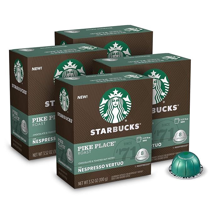 Starbucks by Nespresso Medium Roast Pike Place Roast Coffee (32-count single serve capsules, comp... | Amazon (US)