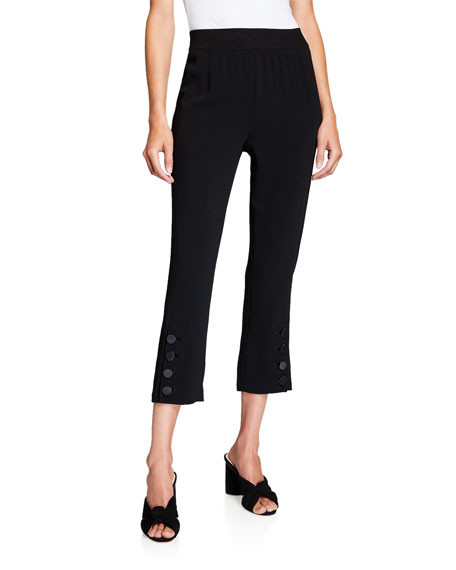 cinq a sept Tori Cropped Button Pants | Neiman Marcus