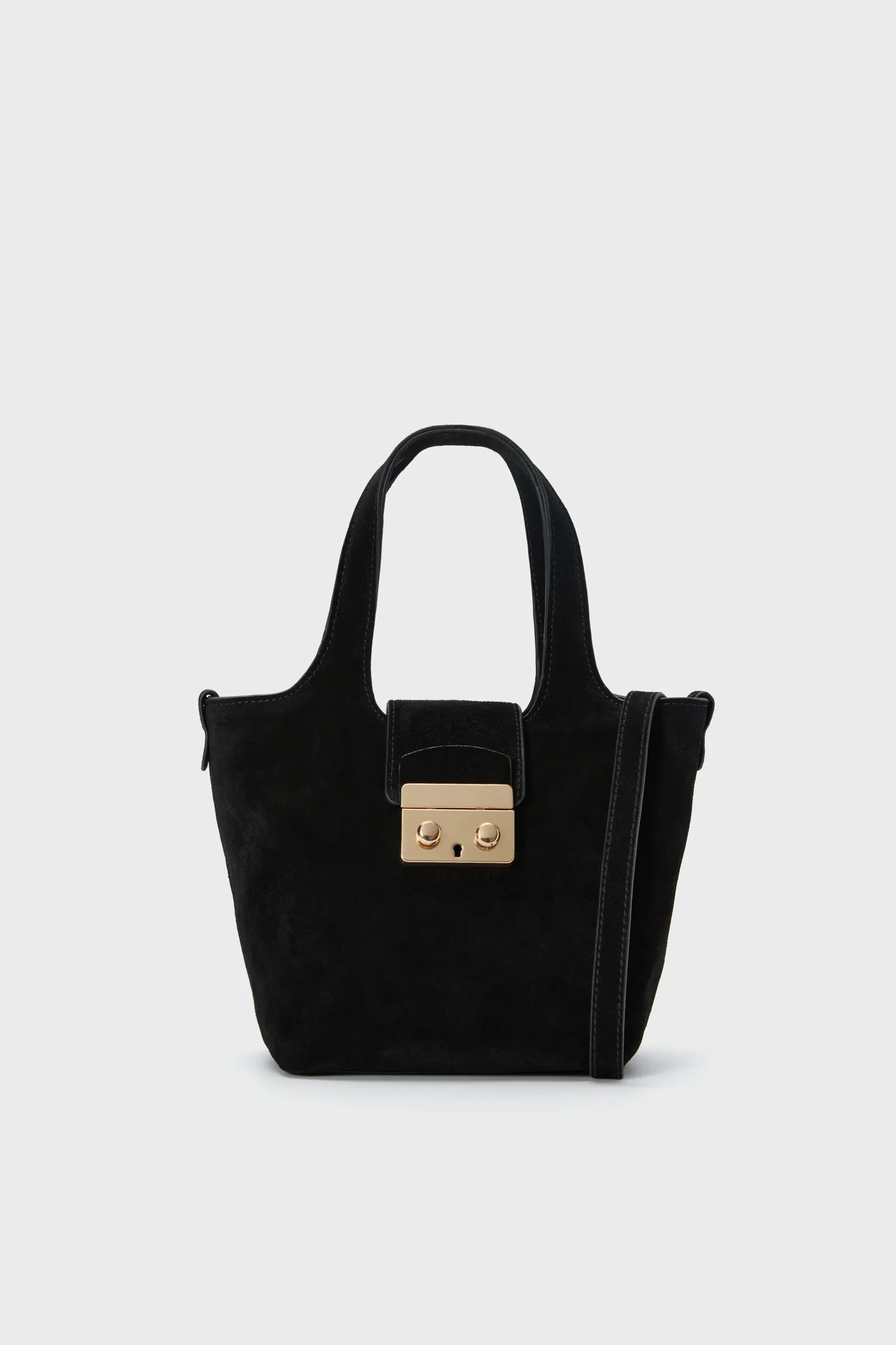 Black Suede Mini Market Tote | Tuckernuck (US)
