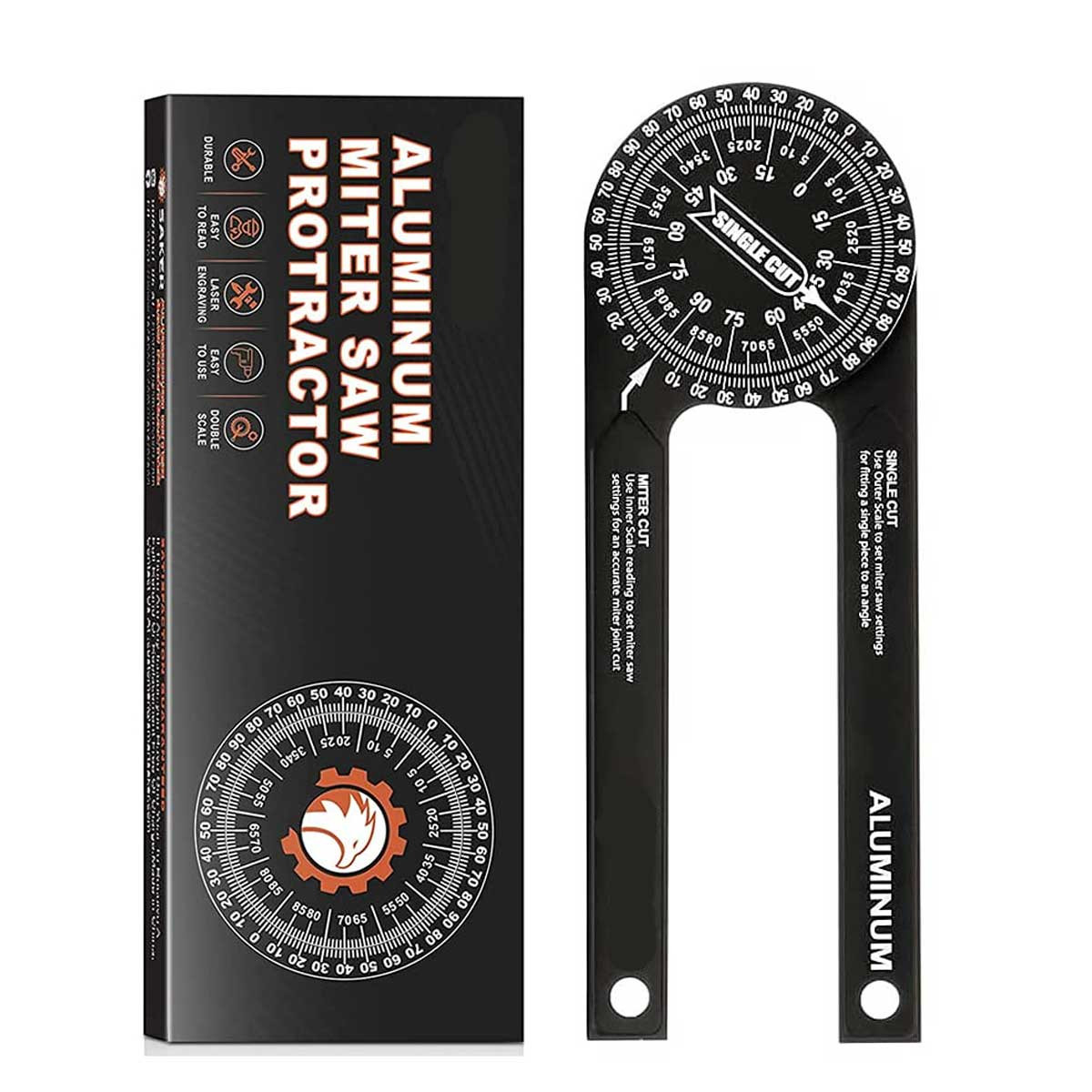 Aoibox 7-Inch Aluminum Miter Saw Protractor with Precision Laser Angle Finder for Carpenters Plumbers and Building Trades one_size | LABMT21030 | Lowe's
