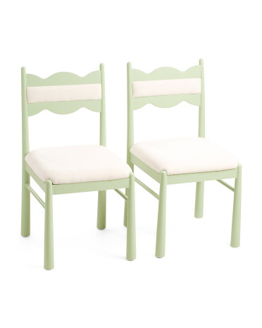 Set Of 2 17x35 Wavy Scalloped Upholstered Dining Chairs | Chairs & Seating | Marshalls | Marshalls