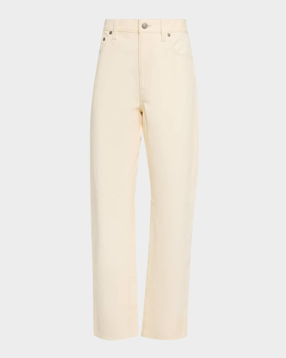 Cropped Straight-Leg Leather Pants | Neiman Marcus