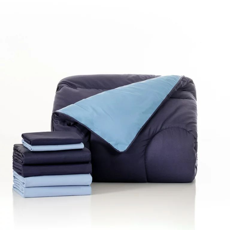 30-Piece Dean's List Dorm Room Bundle in Blue and Navy, Twin XL Comforter Set Including Bonus Mat... | Walmart (US)