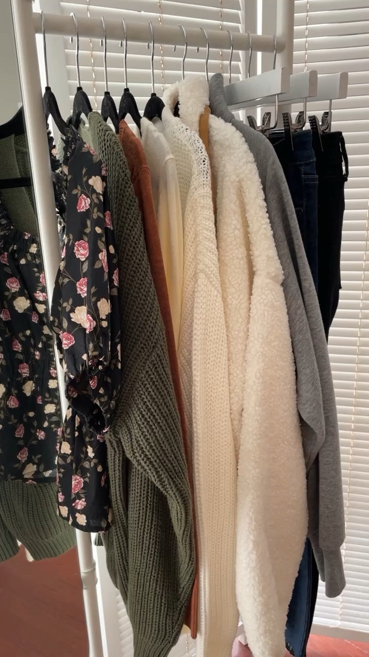 #Ad I'm excited to share some affordable mix and match fall looks from @WalmartFashion. Everything is $32 and under @walmart! #liketk.it #WalmartFashion #walmartfinds #affordablefashion #fallfashion

Sizes I'm wearing are as follows (I'm 5' 2.5" and currently 112 pounds):

Time and Tru Cardigan, Size S

Celebrity Pink dark floral puff sleeve top, size M (I sized up for length and since the brand is Junior sizing)

Free Assembly Sherpa Jacket, Size S because XS was too short

Free Assembly Sweater, size S (sleeves run longer)

Time and Tru sweater, size XS

Sofia Ankle mid-rise skinny jeans, size 0 short

Free Assembly pullover, size XS is a relaxed boxy fit (I also own it in ivory/cream from last year)

Free Assembly black high-rise skinny jeans, size 0 short - was $25 now $9.51

Free Assembly 7/8 leggings, size XS -was $18 now $12.60

#LTKunder50 #LTKunder100 #LTKSeasonal