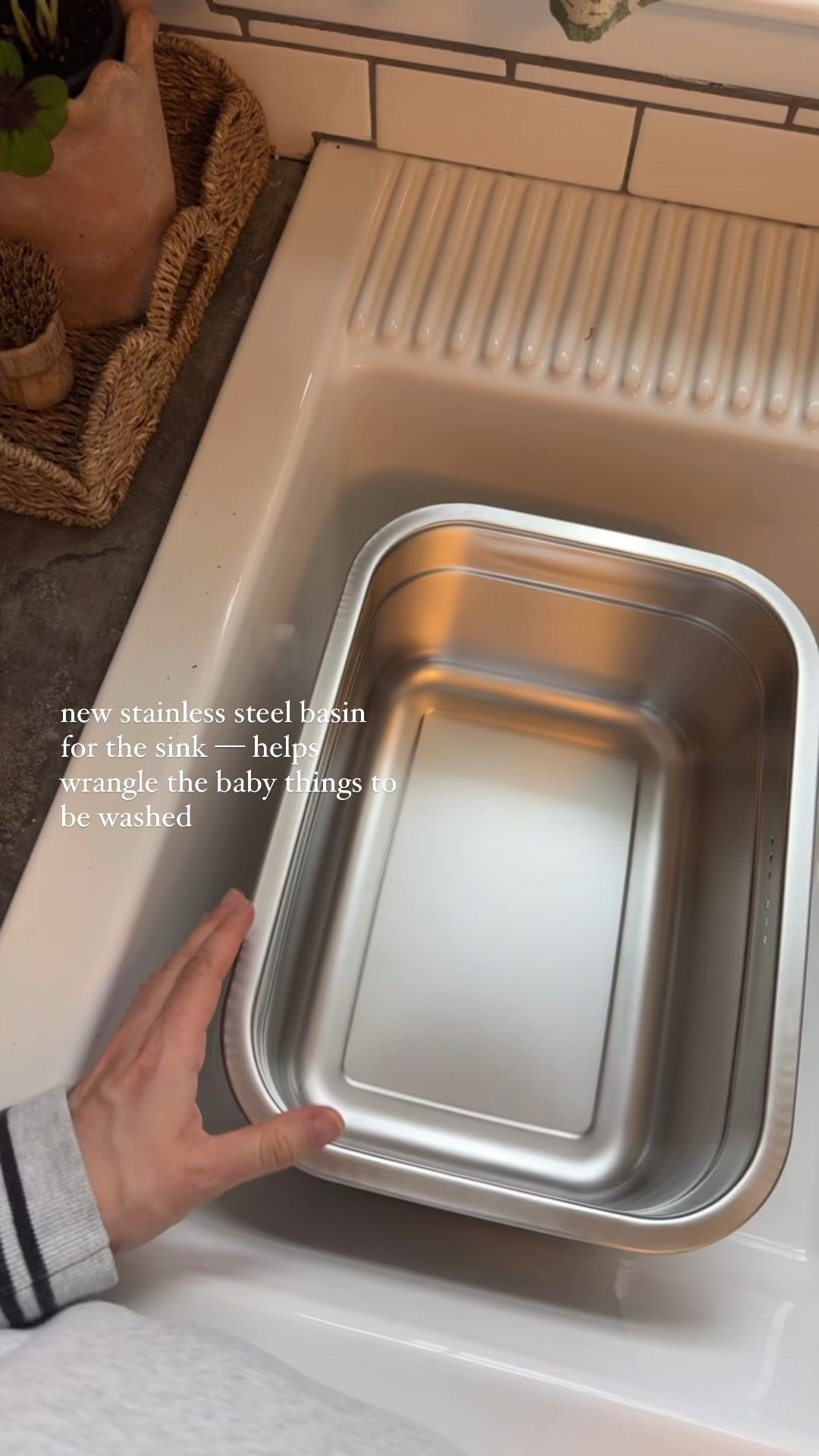 Stainless steel basin for the sink - wrangles all our baby dishes to be washed 👍 

#LTKFamily #LTKBaby #LTKHome