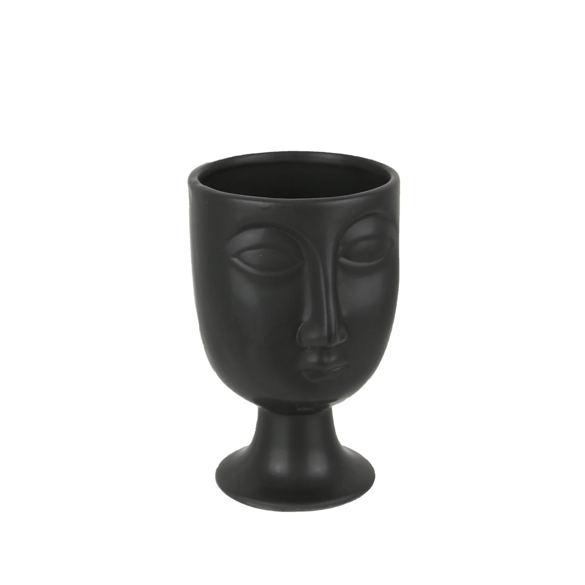 Matte Black Modern Ceramic Face Vase Decorative Pottery Flower Holder Art Decor | Walmart (US)