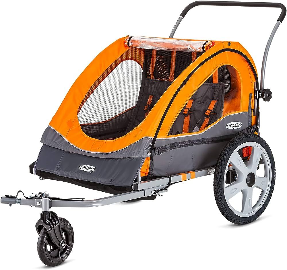 Instep Quick-N-EZ Double Tow Behind Bike Trailer for Toddlers, Kids, Converts to Stroller, Jogger... | Amazon (US)