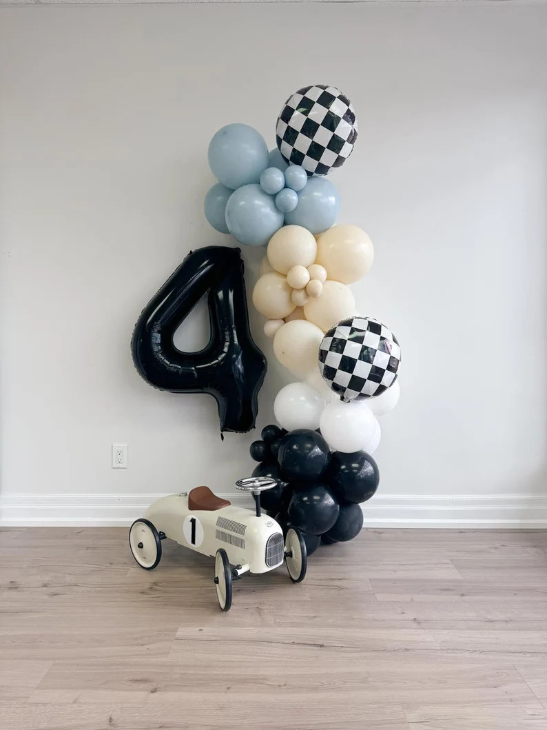 Race Car Theme Balloon Garland Kit Boy 1st Birthday Muted Car Balloon Arch Kit Two Fast Party Dec... | Etsy (US)