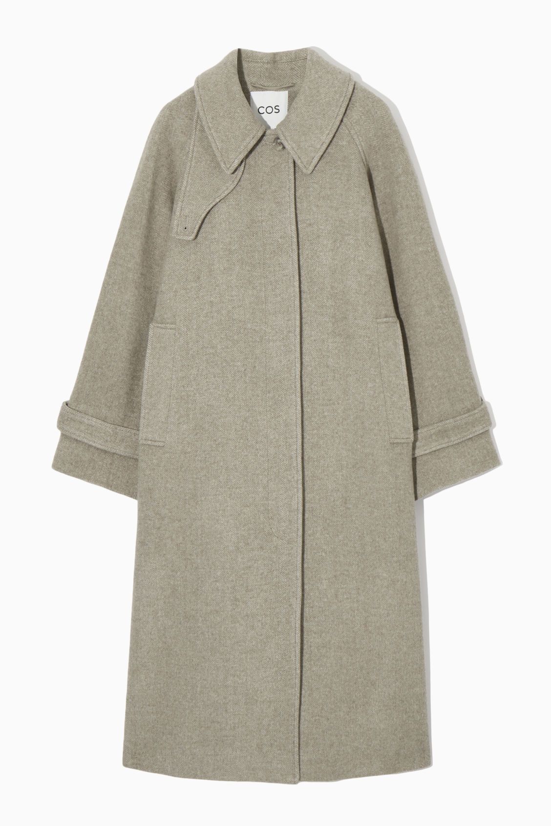 OVERSIZED ROUNDED WOOL COAT - BEIGE MÉLANGE - Coats and Jackets - COS | COS (US)