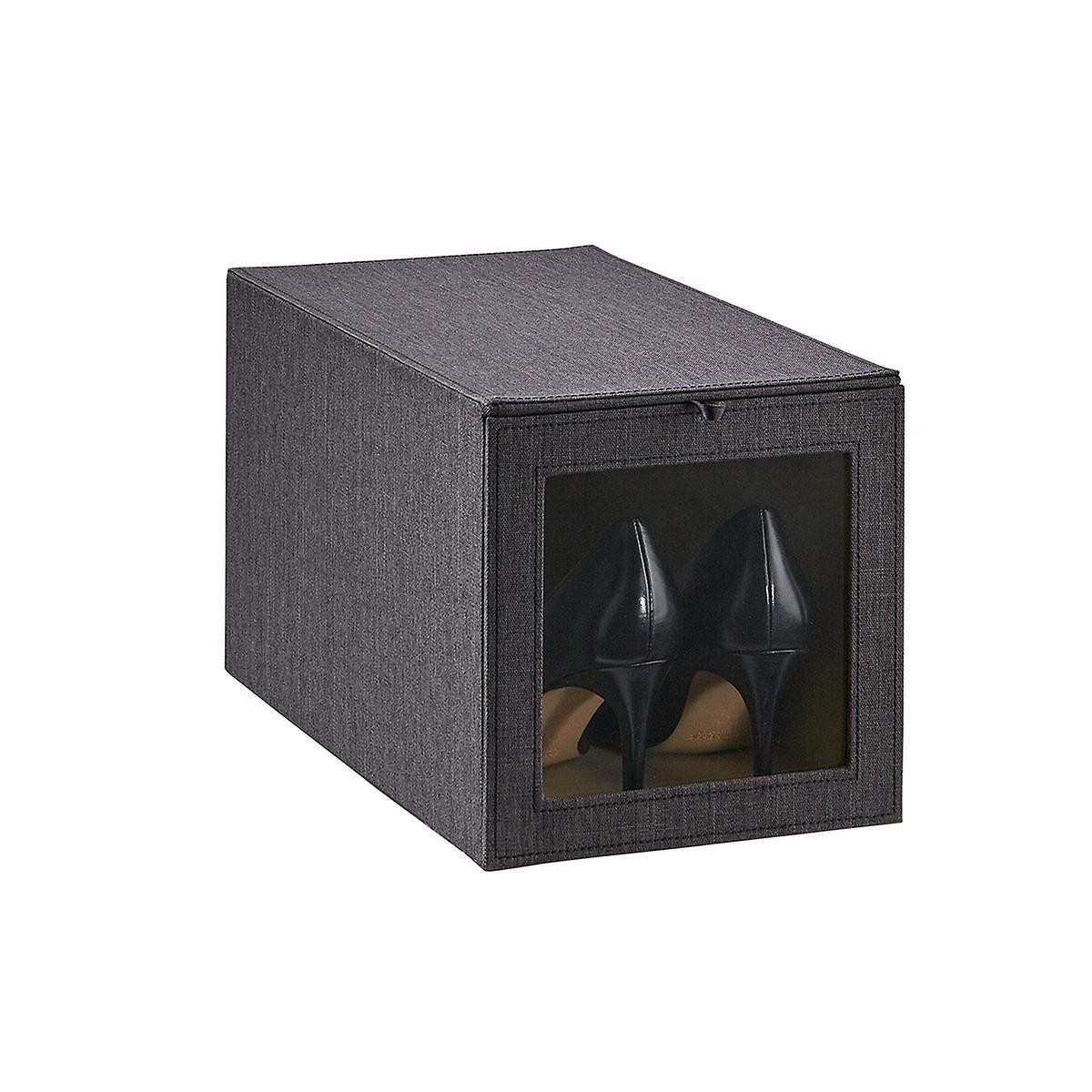 Cambridge Black Tall Drop-Front Shoe Box | The Container Store