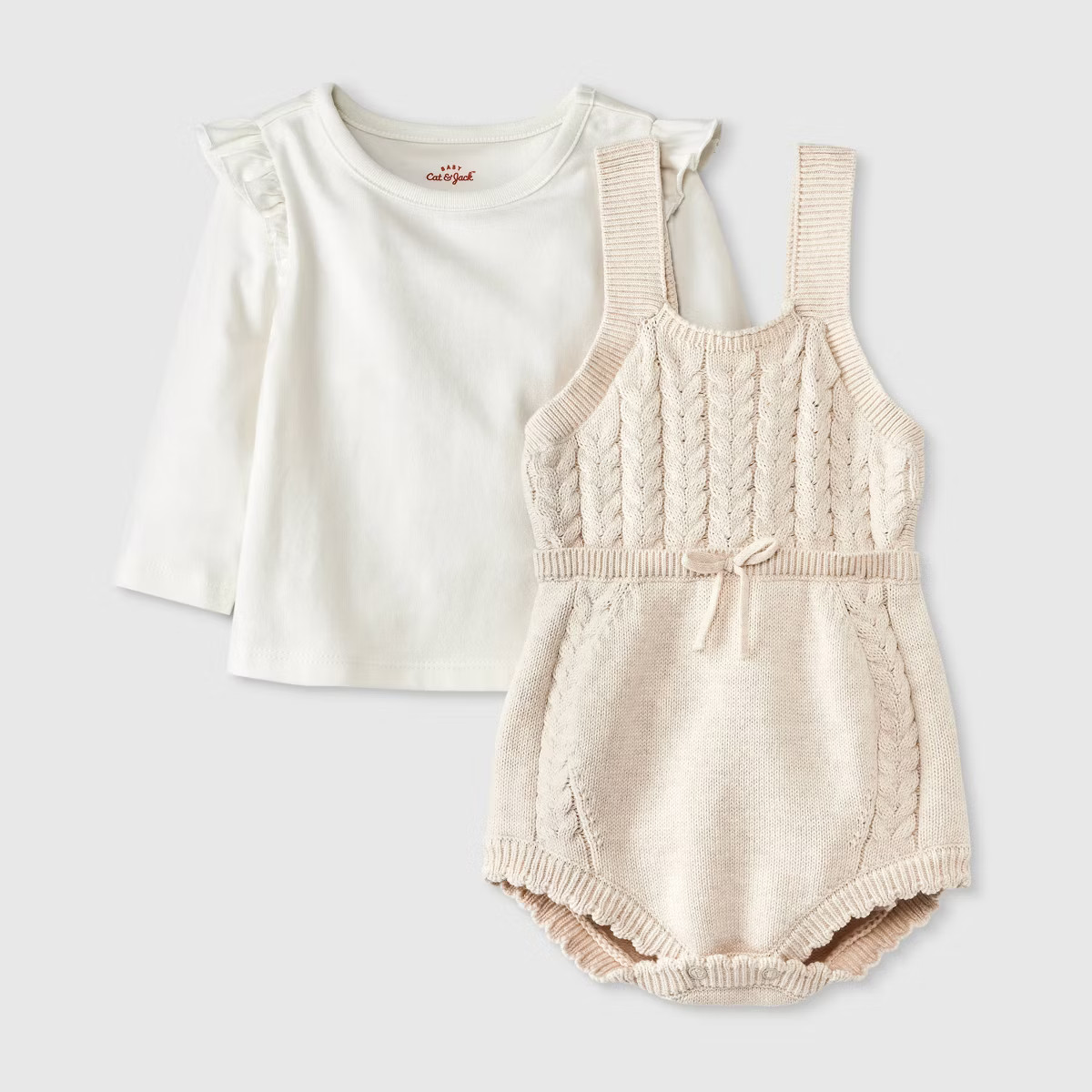 Baby Girls' Sweater Romper - Cat & Jack™ Cream | Target