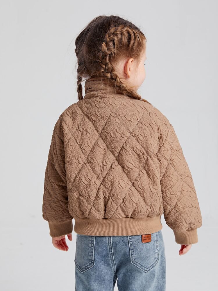 SHEIN Toddler Girls Zip Up Flap Pocket Winter Coat | SHEIN