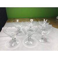 Vintage Crystal Clear Etched Champagne Glasses Stemware With Gorgeous Shape & Elegant Design Feel Set Of 6. Rare Find | Etsy (US)