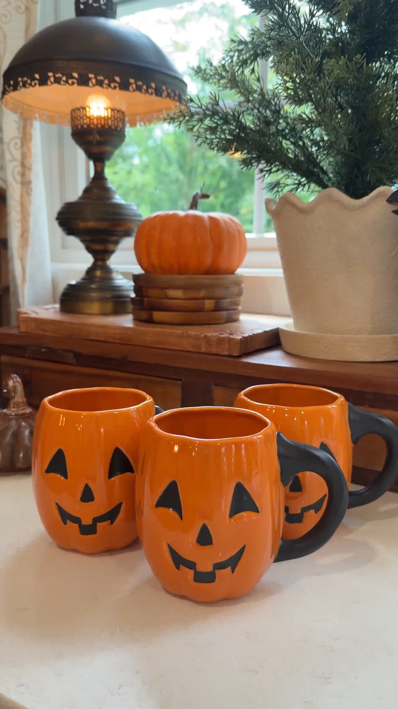I just grabbed this set of four pumpkin mugs from Amazon and rounded up a bunch of cute and spooky mugs from across the web.  

 #LTKSeasonal #LTKHome