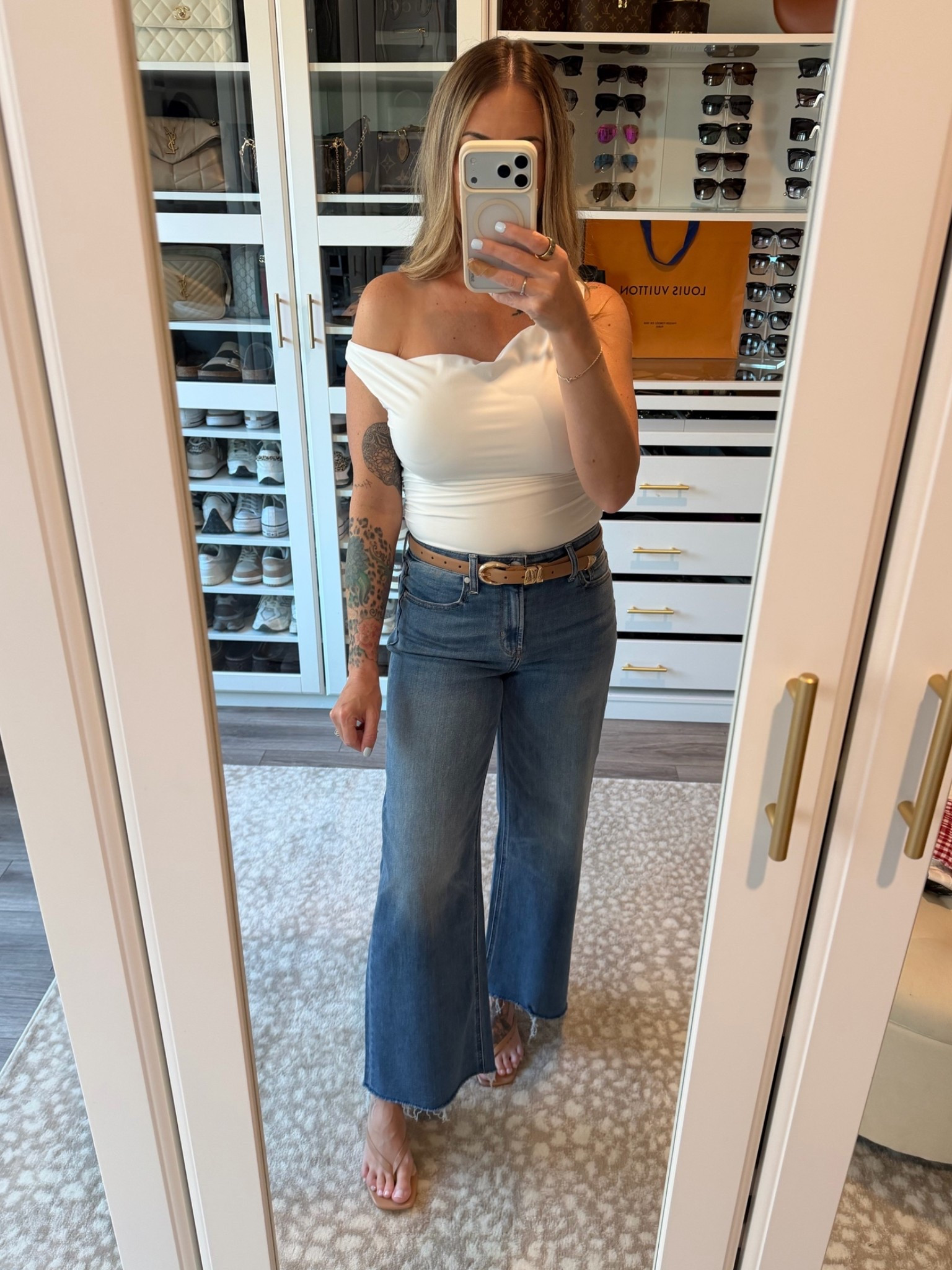 Such a good quality pair of denim and only $50. Wearing size 28, size small in the top.

#LTKootd #LTKgrwm #LTKmomlife