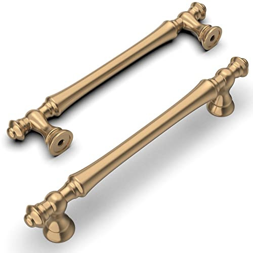 Amerdeco 6 Pack Champagne Bronze Cabinet Pulls 5 Inch(128mm) Hole Center Cabinet Hardware Kitchen Cabinet Handles for Bathroom Drawer Pulls Dresser Pulls ZH0014… | Amazon (US)