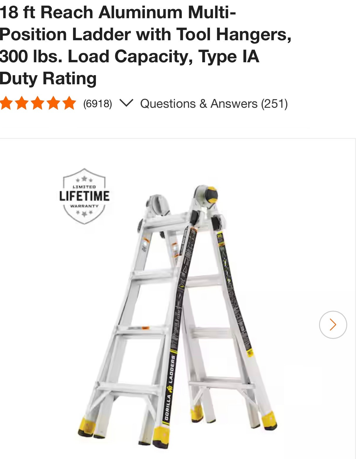 18 ft Reach Aluminum Multi-Position Ladder with Tool Hangers 

#LTKSaleAlert #LTKHome #LTKOver40