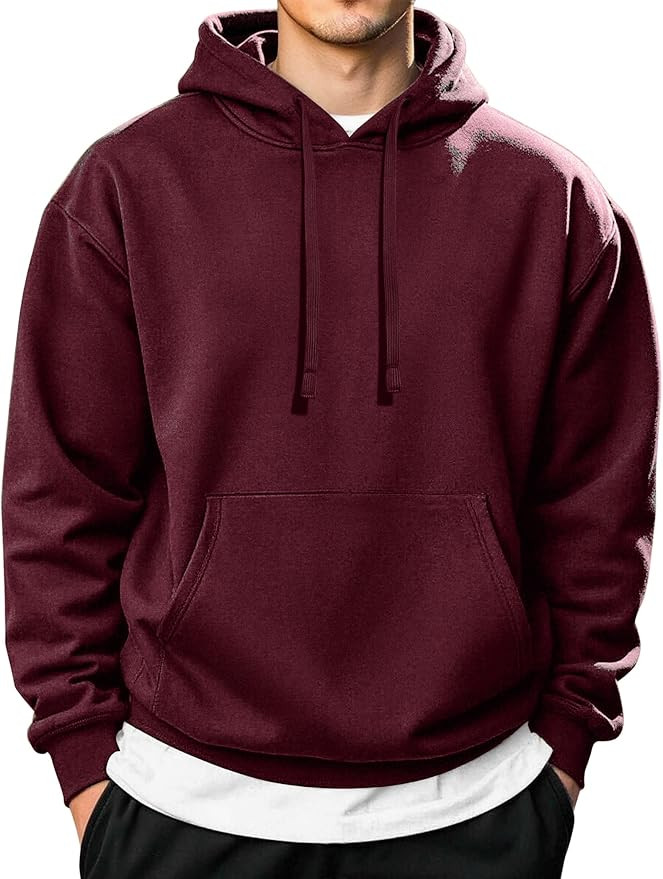 COOFANDY Men's Hooded Pullover Casual Long Sleeve Drawstring Gym Hoodies Sweatshirts with Pocket | Amazon (US)