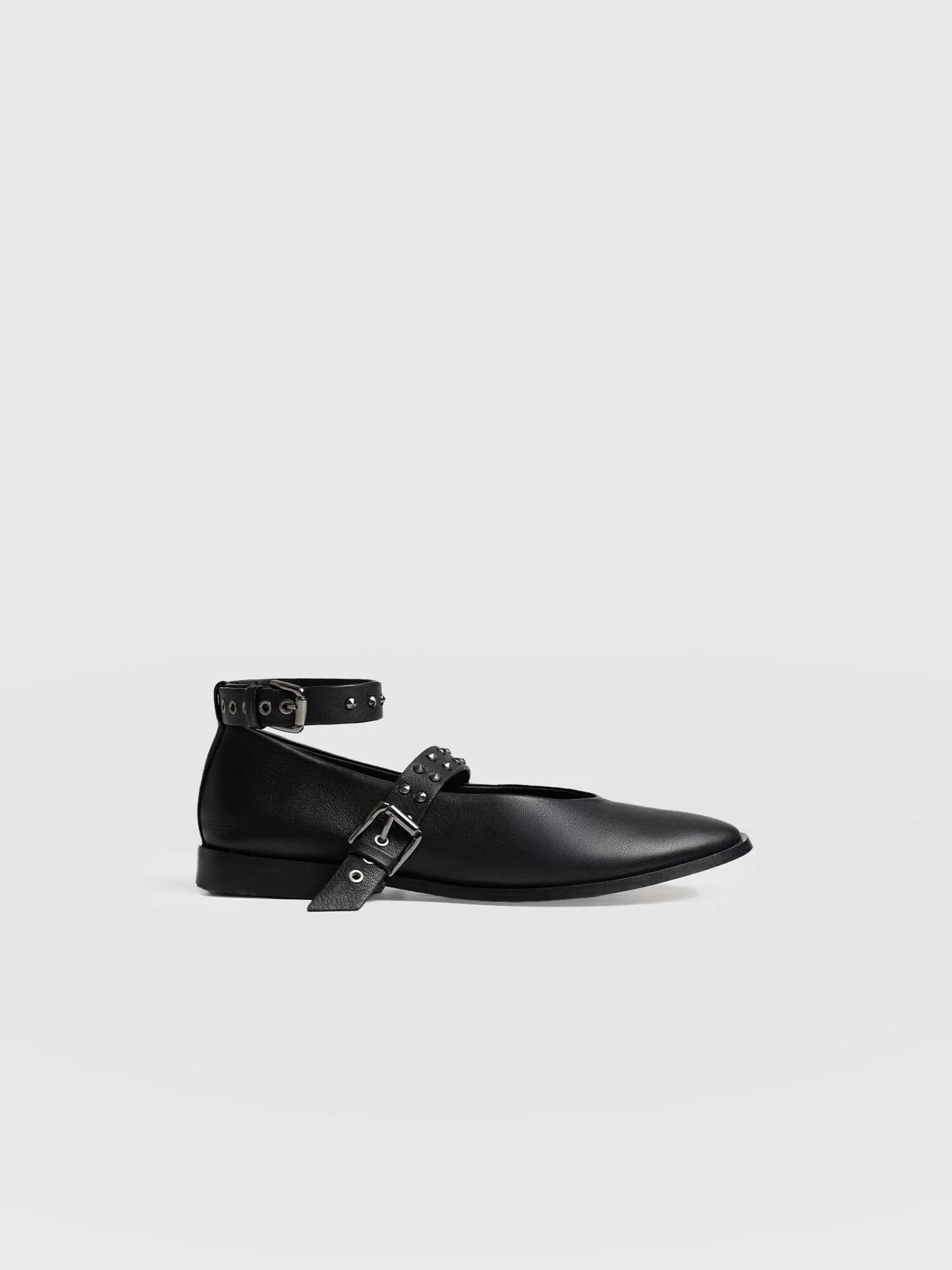 Vega Studded Ballerina Flats - Black | Saint + Sofia