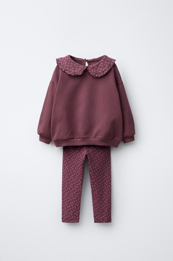 FLORAL SWEATSHIRT AND LEGGING JOGGING SET | Zara US