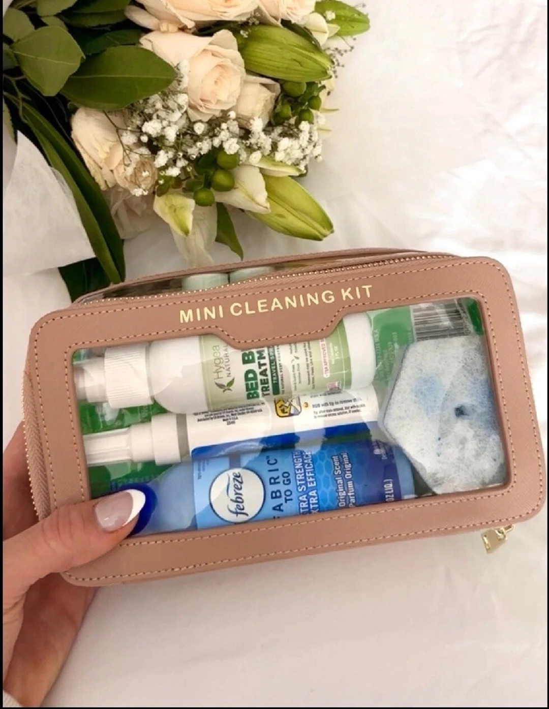 Clear Accessory/supply Bag, Cosmetic Bag, Travel Case, Saffiano Leather, PVC, Beige Color - Etsy | Etsy (US)