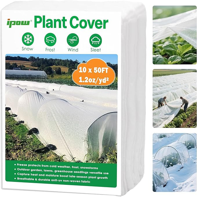 10 FT x 50 FT Plant Covers for Frost & Sun Protection, Thick 1.2 oz/yd² Frost Cloths Blankets to... | Amazon (US)