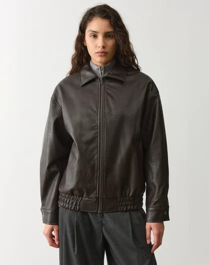 Oversized Faux Leather Jacket | Glassons (Australia)