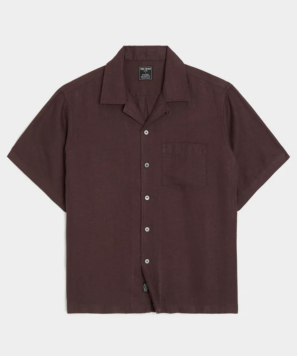 Cropped Sea Soft Irish Linen Camp Collar Shirt | Todd Snyder