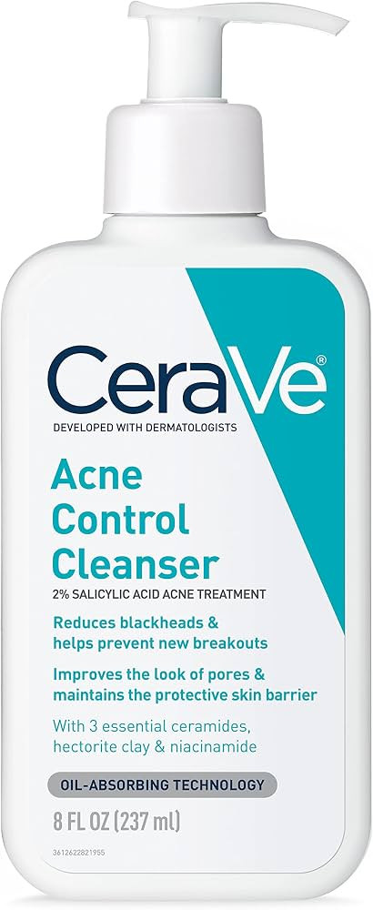 CeraVe Face Wash Acne Treatment | 2% Salicylic Acid Cleanser with Purifying Clay for Oily Skin | Bla | Amazon (US)