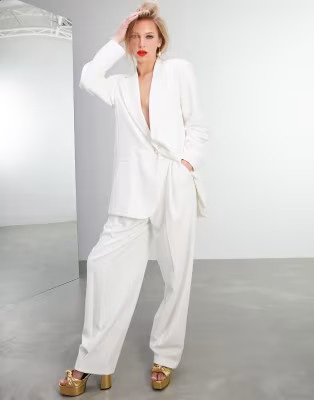 ASOS EDITION wedding blazer & pant in ivory | ASOS | ASOS (Global)