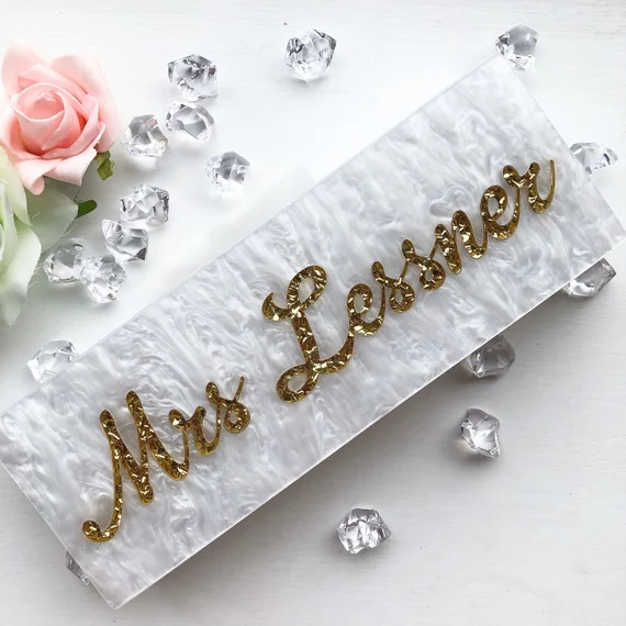 Personalised Clutch Bag Bride Bag Honeymoon Bag Pearl | Etsy (UK)