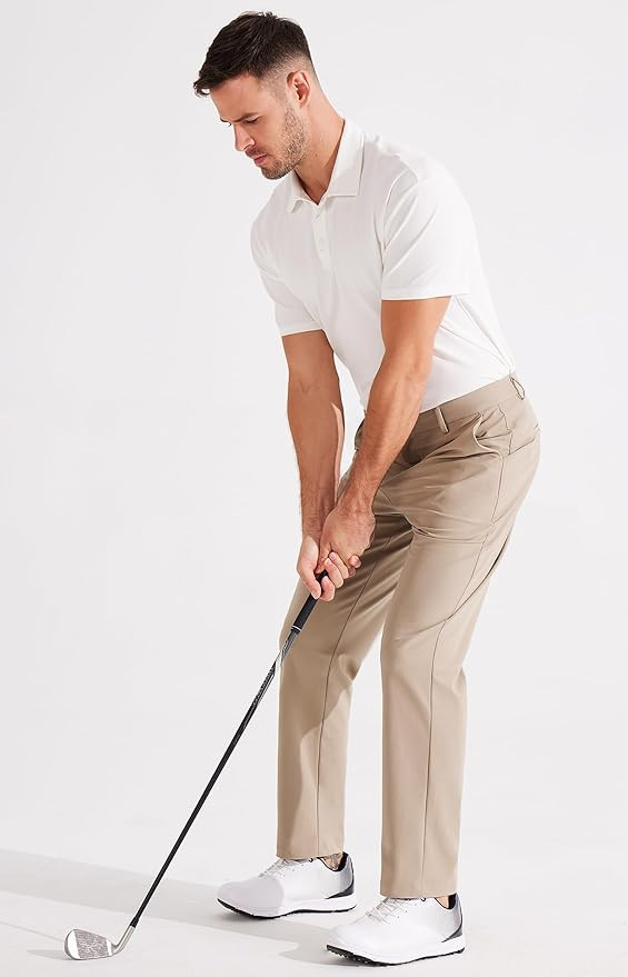 Libin Men's Golf Pants Classic Fit Flat Front Work Dress Pants 29" 31" 33" Stretch Casual Pants L... | Amazon (US)