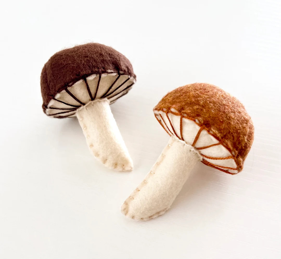 Felt Mushrooms, Felt Veggies, Play Food, Play Kitchen, Play Bakery, Felt Food Set, Montessori Lea... | Etsy (US)