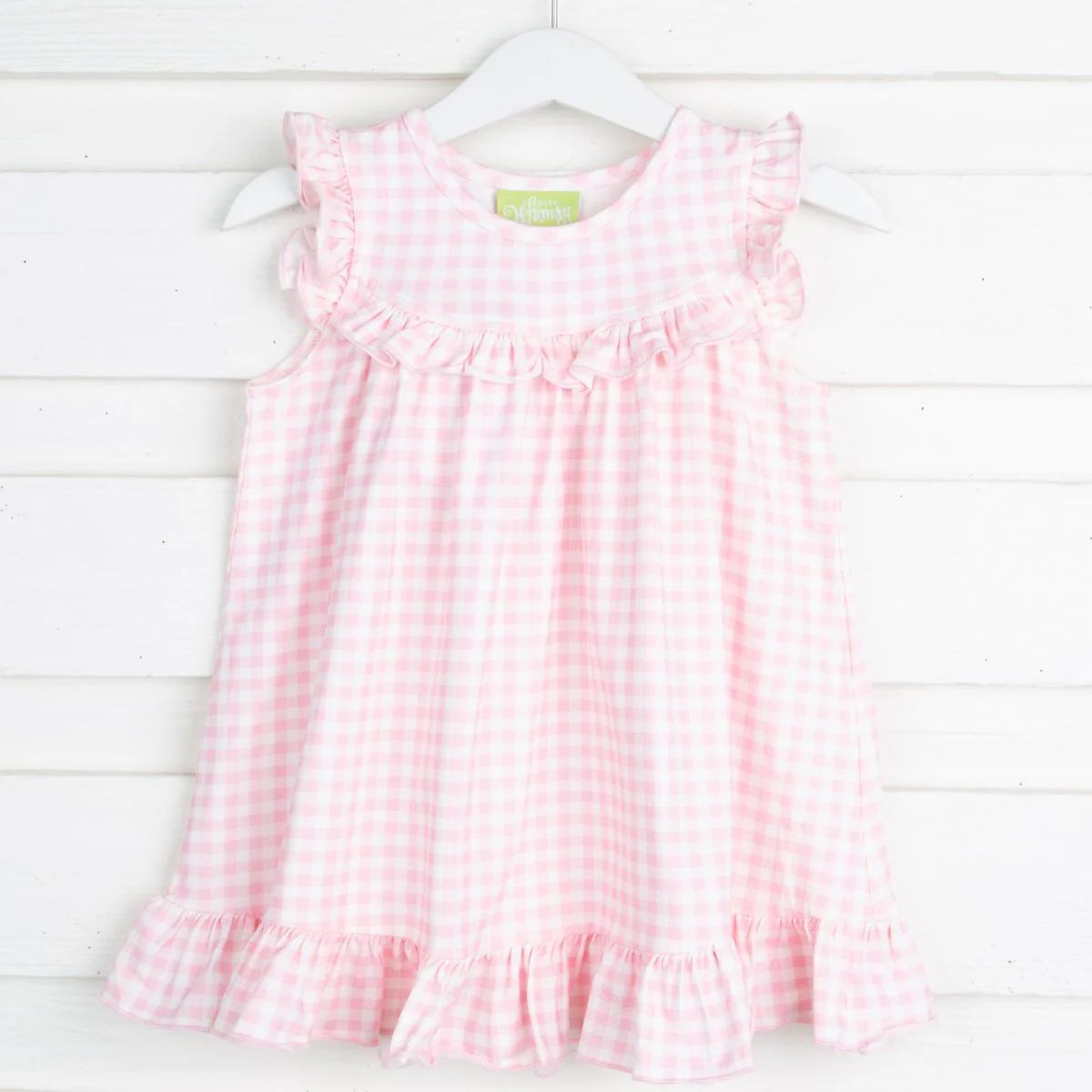 Pink Gingham Knit Gown | Classic Whimsy