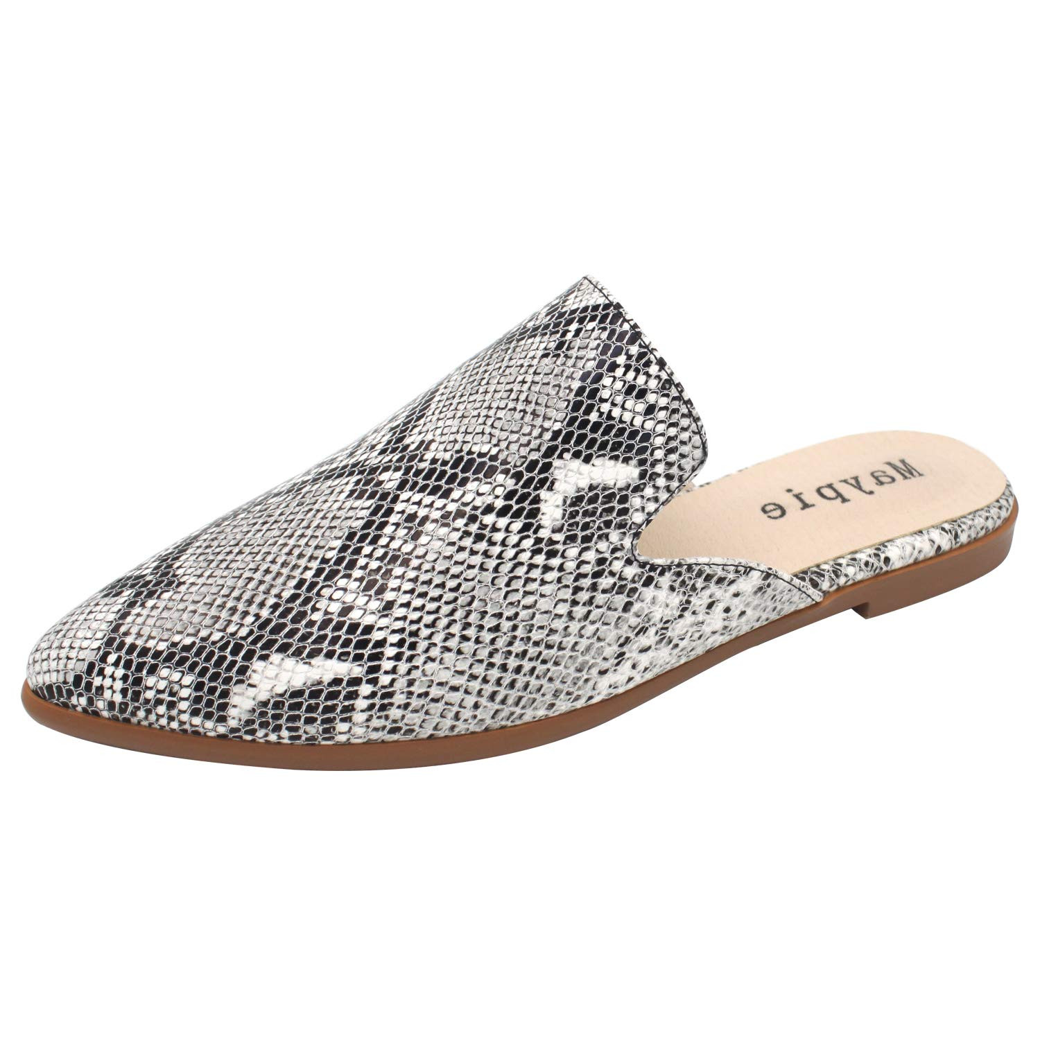 Maypie Womens Flat Mules Closed Pointed Toe Slip On Loafer Slides Backless Shoes | Amazon (US)