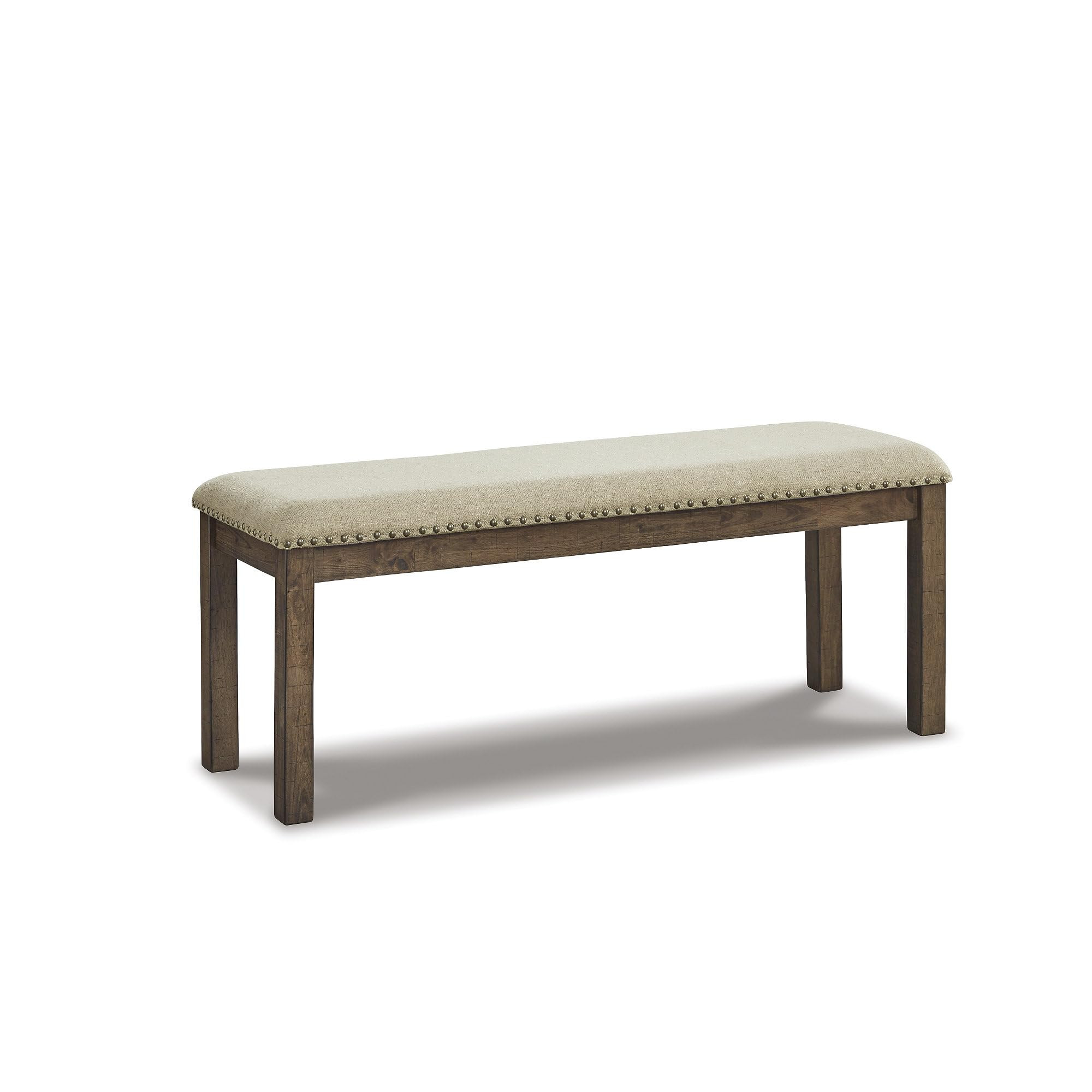 Signature Design by Ashley Moriville Casual Rustic Upholstered Dining Bench, Grey & Brown | Amazon (US)