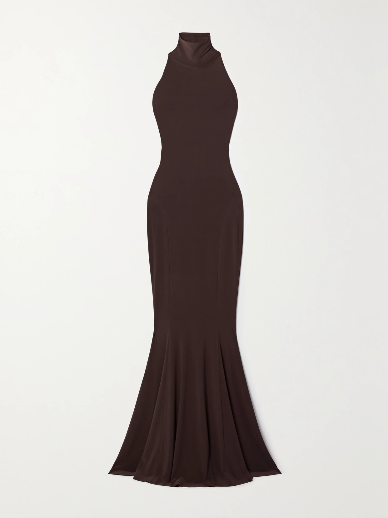Norma Kamali - Stretch-jersey Turtleneck Gown - Brown | NET-A-PORTER (US)