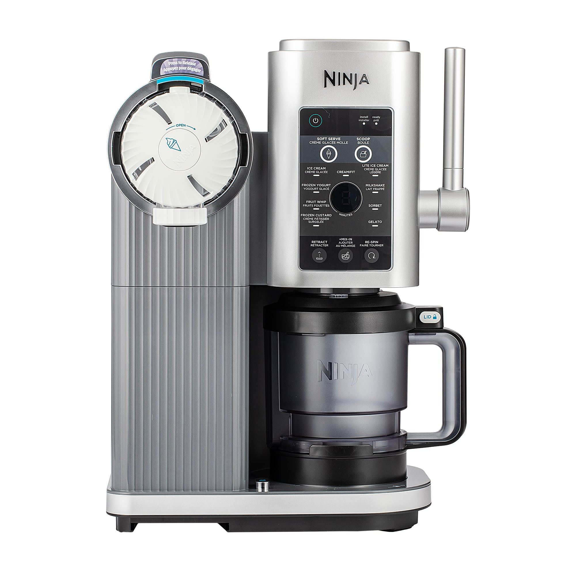 Ninja - Swirl by CREAMi Ice Cream and Soft Serve Maker, Sorbet, Milkshake, Frozen Yogurt, Low Calories Program & More, 13 - Silver | Best Buy U.S.