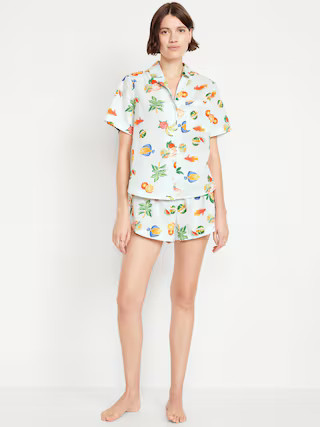 Poplin Pajama Short Set | Old Navy (US)