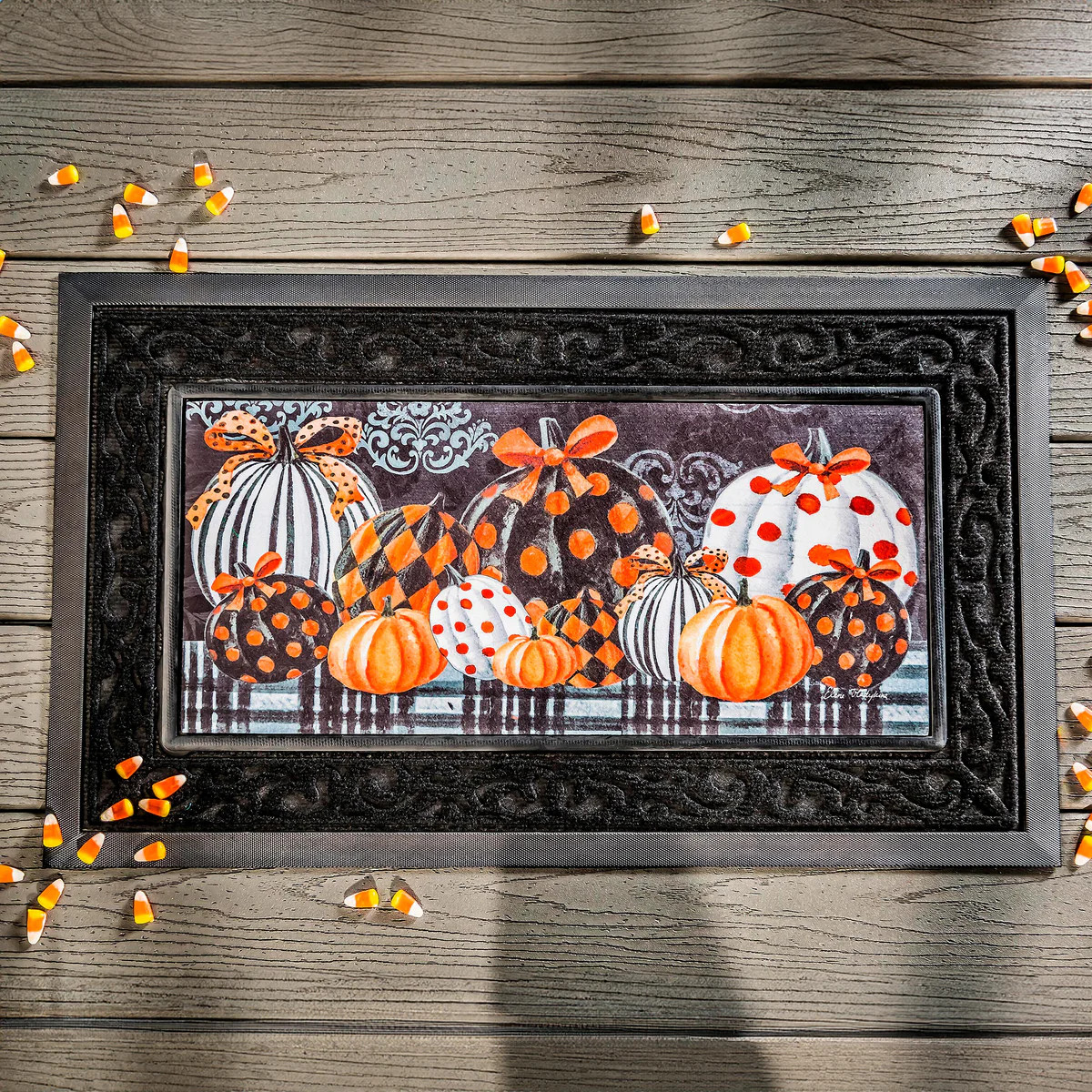 Elegant Pattern Pumpkins Sassafras Switch Mat | My Evergreen