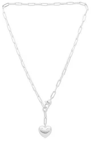 Puffy Heart Chain Necklace in Silver | Revolve Clothing (Global)
