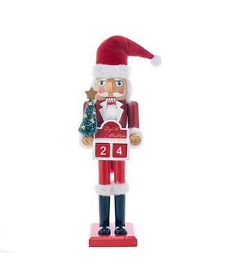 15-Inch Wooden Santa Advent Calendar Nutcracker | Macys (US)